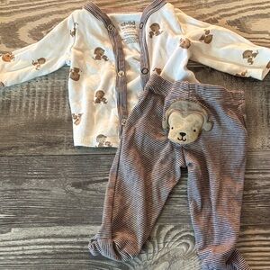 Carter's Newborn Monkey outfit with footed pants